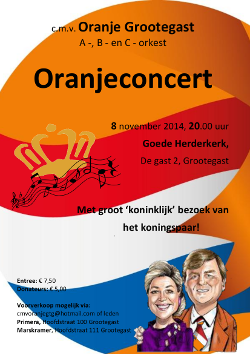 Poster voor het Oranjeconcert in 2014