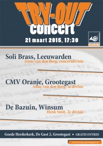 Poster tryout-concert 21 maart 2015