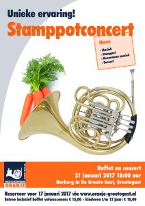 Poster van het Stamppotconcert.